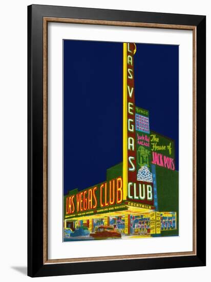 Neon Signs, Las Vegas Club, Las Vegas, Nevada-null-Framed Art Print