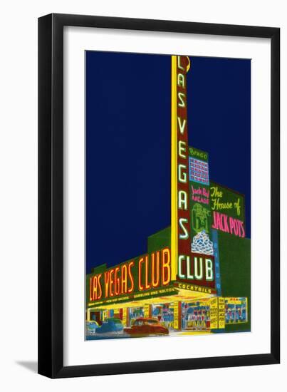 Neon Signs, Las Vegas Club, Las Vegas, Nevada-null-Framed Art Print