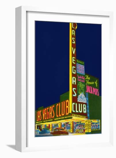 Neon Signs, Las Vegas Club, Las Vegas, Nevada-null-Framed Art Print