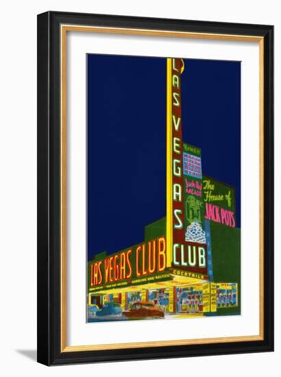 Neon Signs, Las Vegas Club, Las Vegas, Nevada-null-Framed Art Print