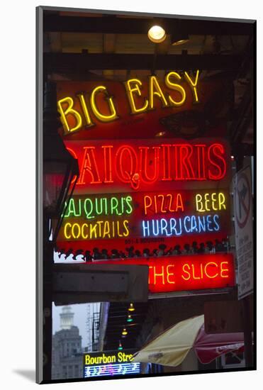 Neon Signs on Bourbon Street, French Quarter, New Orleans, Louisiana, USA-Jamie & Judy Wild-Mounted Photographic Print