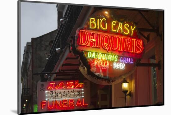 Neon Signs on Bourbon Street, French Quarter, New Orleans, Louisiana, USA-Jamie & Judy Wild-Mounted Photographic Print