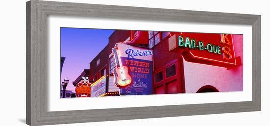 Neon Signs on Building, Nashville, Tennessee, USA-null-Framed Premium Photographic Print