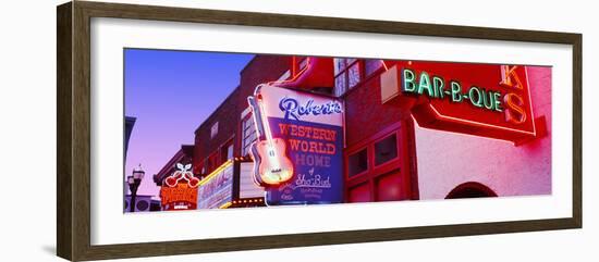 Neon Signs on Building, Nashville, Tennessee, USA-null-Framed Premium Photographic Print