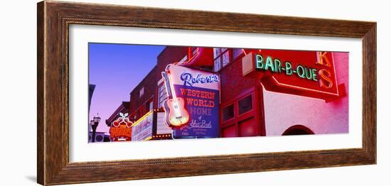 Neon Signs on Building, Nashville, Tennessee, USA-null-Framed Premium Photographic Print