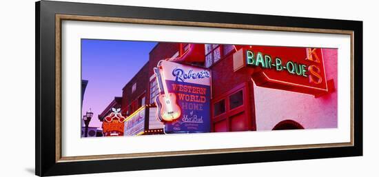 Neon Signs on Building, Nashville, Tennessee, USA-null-Framed Premium Photographic Print