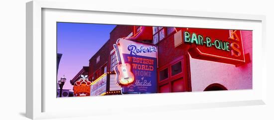 Neon Signs on Building, Nashville, Tennessee, USA-null-Framed Premium Photographic Print