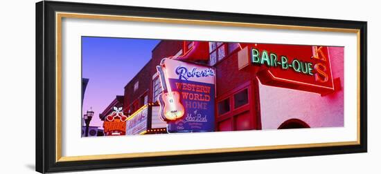 Neon Signs on Building, Nashville, Tennessee, USA-null-Framed Premium Photographic Print