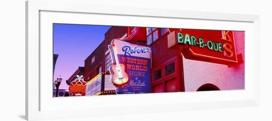 Neon Signs on Building, Nashville, Tennessee, USA-null-Framed Photographic Print