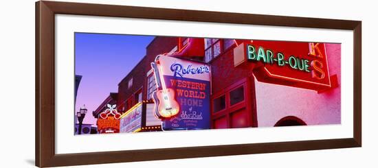 Neon Signs on Building, Nashville, Tennessee, USA-null-Framed Photographic Print