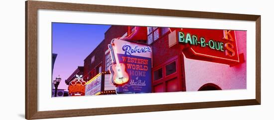 Neon Signs on Building, Nashville, Tennessee, USA-null-Framed Photographic Print