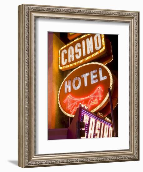 Neon Signs on Fremont Street, Las Vegas, Nevada, United States of America, North America-Richard Cummins-Framed Photographic Print