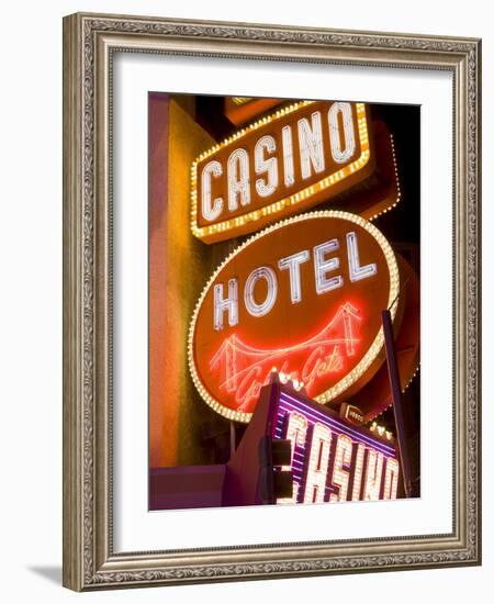 Neon Signs on Fremont Street, Las Vegas, Nevada, United States of America, North America-Richard Cummins-Framed Photographic Print