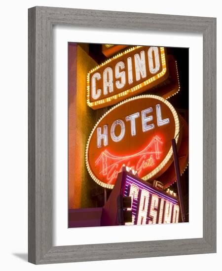 Neon Signs on Fremont Street, Las Vegas, Nevada, United States of America, North America-Richard Cummins-Framed Photographic Print