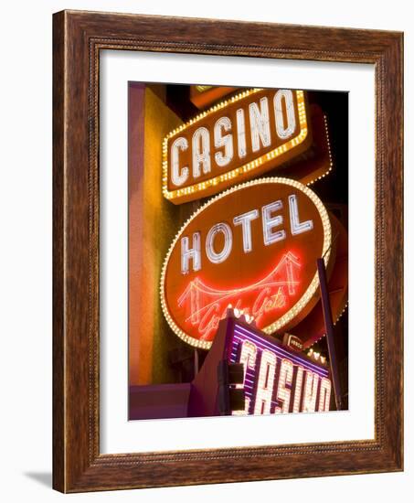 Neon Signs on Fremont Street, Las Vegas, Nevada, United States of America, North America-Richard Cummins-Framed Photographic Print