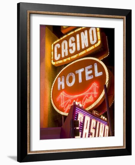 Neon Signs on Fremont Street, Las Vegas, Nevada, United States of America, North America-Richard Cummins-Framed Photographic Print