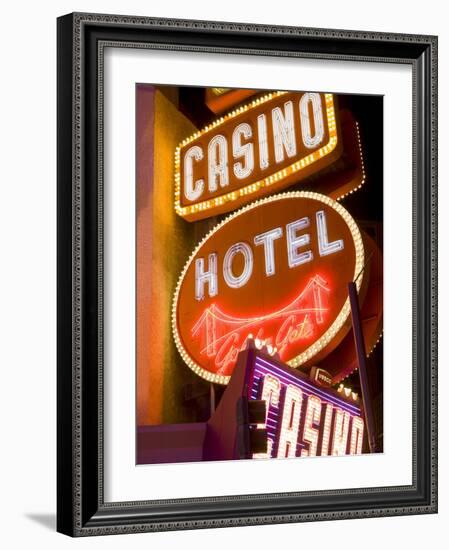 Neon Signs on Fremont Street, Las Vegas, Nevada, United States of America, North America-Richard Cummins-Framed Photographic Print