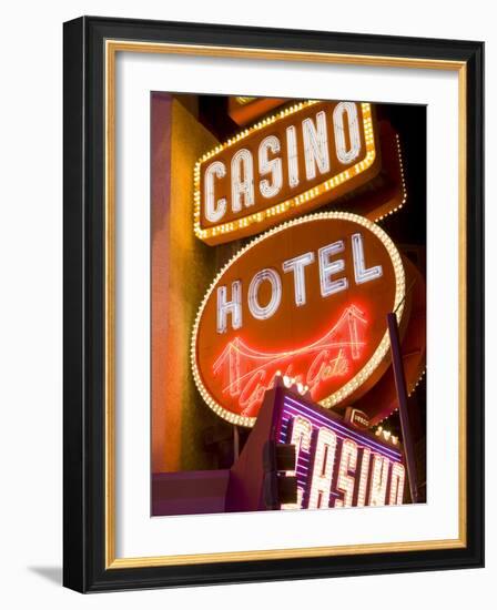 Neon Signs on Fremont Street, Las Vegas, Nevada, United States of America, North America-Richard Cummins-Framed Photographic Print