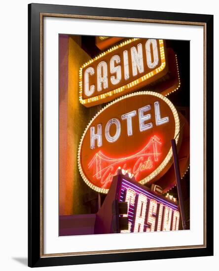 Neon Signs on Fremont Street, Las Vegas, Nevada, United States of America, North America-Richard Cummins-Framed Photographic Print