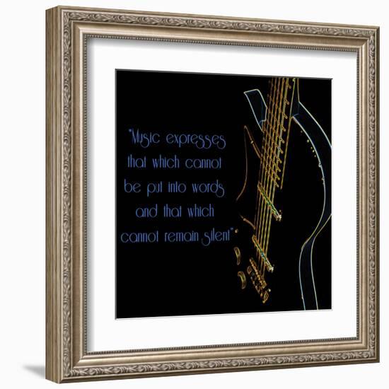 Neon Square Music Quote 2-Suzanne Foschino-Framed Art Print