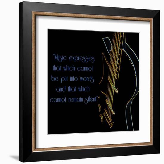 Neon Square Music Quote 2-Suzanne Foschino-Framed Art Print