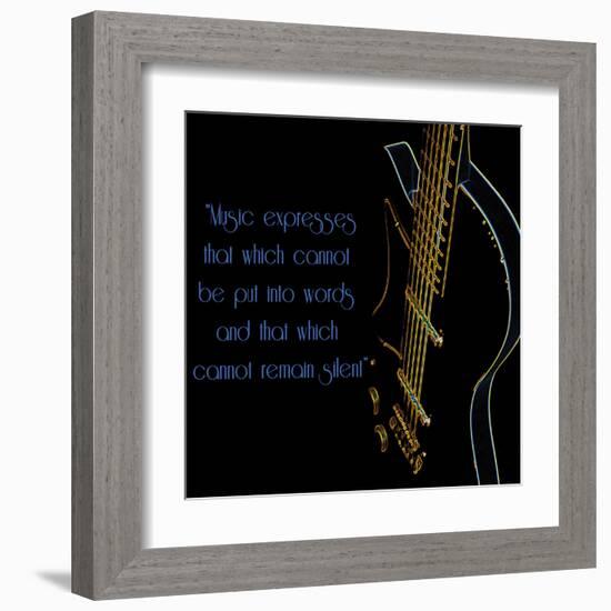 Neon Square Music Quote 2-Suzanne Foschino-Framed Art Print