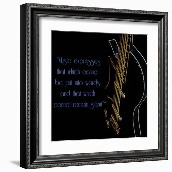 Neon Square Music Quote 2-Suzanne Foschino-Framed Art Print