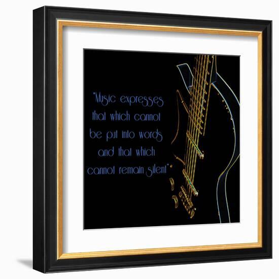 Neon Square Music Quote 2-Suzanne Foschino-Framed Art Print