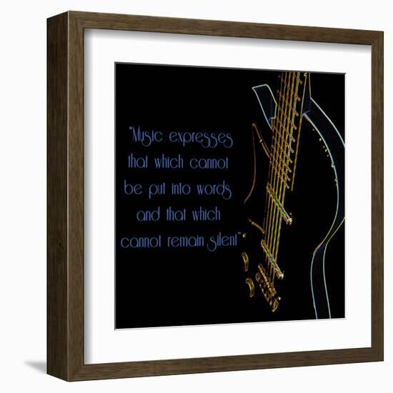 Neon Square Music Quote 2-Suzanne Foschino-Framed Art Print