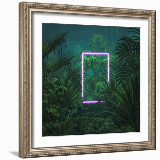 Neon Tropical Portal-grandeduc-Framed Photographic Print