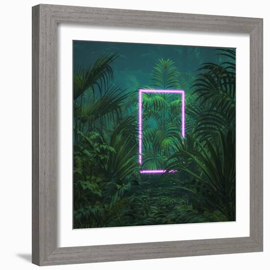 Neon Tropical Portal-grandeduc-Framed Photographic Print