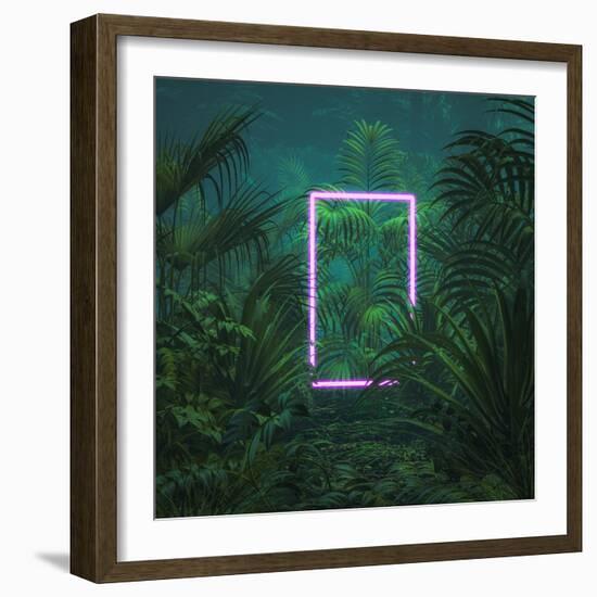 Neon Tropical Portal-grandeduc-Framed Photographic Print