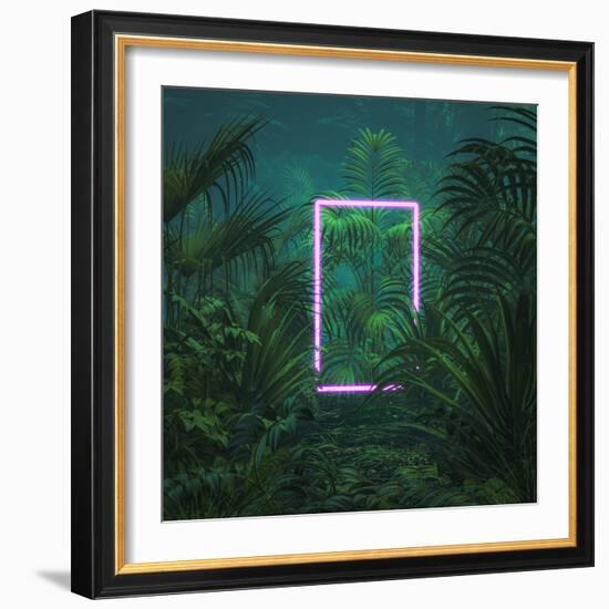 Neon Tropical Portal-grandeduc-Framed Photographic Print