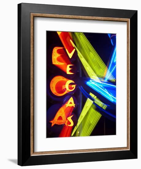 Neon Vegas Sign at Night, Downtown, Freemont East Area, Las Vegas, Nevada, USA, North America-Gavin Hellier-Framed Photographic Print