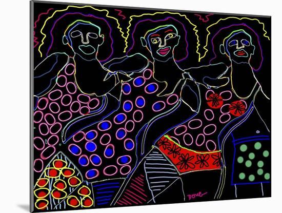 Neonlites (3 Women)-Diana Ong-Mounted Giclee Print