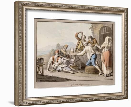 Neopolitans Eating Macaroni; Napolitani Mangia Maccaroni-Saviero Xavier Della Gatta-Framed Giclee Print