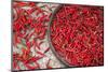 Nepal, drying peppers on the sidewalk-Janell Davidson-Mounted Photographic Print