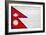 Nepal Flag Design with Wood Patterning - Flags of the World Series-Philippe Hugonnard-Framed Art Print