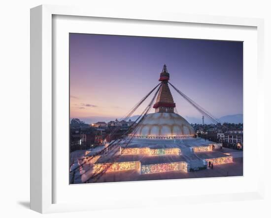 Nepal, Kathmandu, Bodhnath (Boudha) Stupa-Michele Falzone-Framed Photographic Print