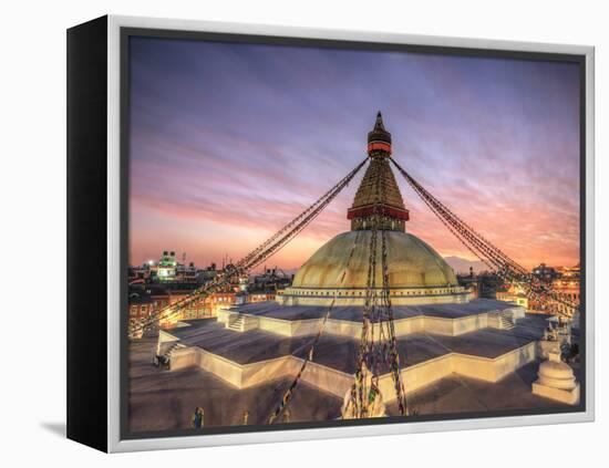 Nepal, Kathmandu, Bodhnath (Boudha) Stupa-Michele Falzone-Framed Premier Image Canvas