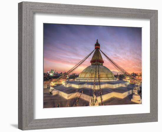 Nepal, Kathmandu, Bodhnath (Boudha) Stupa-Michele Falzone-Framed Photographic Print