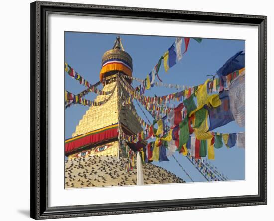 Nepal; Kathmandu, Boudinath Stupa-Mark Hannaford-Framed Photographic Print