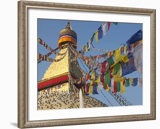 Nepal; Kathmandu, Boudinath Stupa-Mark Hannaford-Framed Photographic Print
