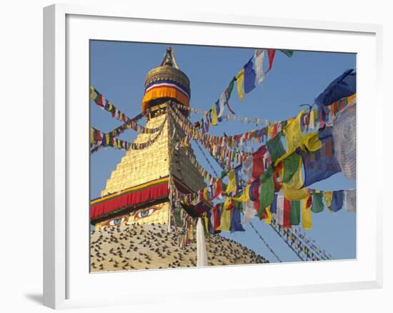 Nepal; Kathmandu, Boudinath Stupa-Mark Hannaford-Framed Photographic Print