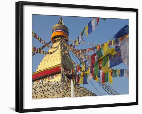 Nepal; Kathmandu, Boudinath Stupa-Mark Hannaford-Framed Photographic Print