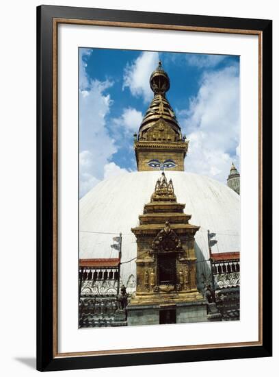 Nepal, Kathmandu District, Kathmandu, Temple of Swayambhunath-null-Framed Giclee Print