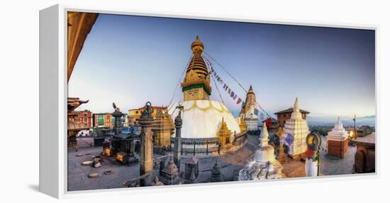 Nepal, Kathmandu, Swayambhunath Stupa-Michele Falzone-Framed Premier Image Canvas