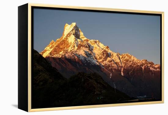 Nepal. Machapuchare Mountain in the Himalayas Region-Janell Davidson-Framed Premier Image Canvas