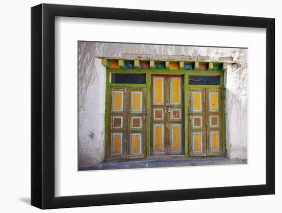 Nepal, Mustang, Lo Manthang. Brightly Painted Doors in the Ancient Capital of Lo Manthang.-Katie Garrod-Framed Photographic Print