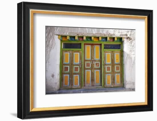 Nepal, Mustang, Lo Manthang. Brightly Painted Doors in the Ancient Capital of Lo Manthang.-Katie Garrod-Framed Photographic Print